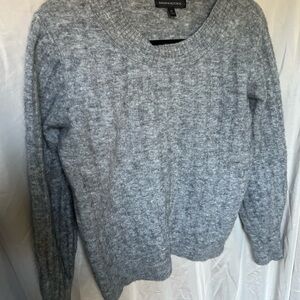Banana Republic Heather Gray Crewneck Wool Blend Sweater